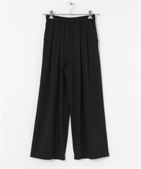 【新色追加】打褶碎褶直筒褲(黑色-36-BLACK)