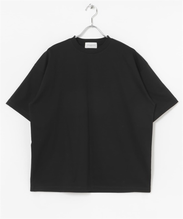 【接觸涼感】寬鬆短袖上衣(黑色-M-BLACK)