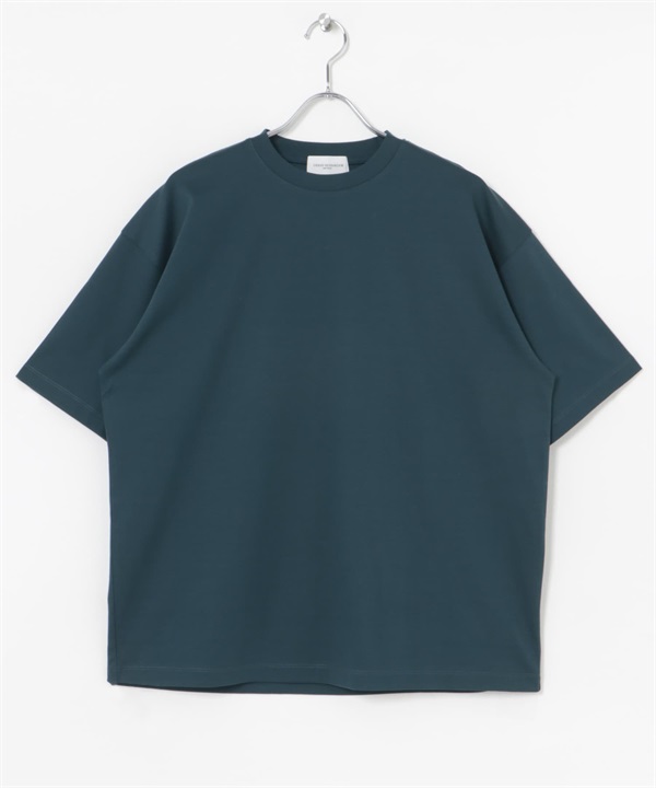 【接觸涼感】寬鬆短袖上衣(藍綠色-M-其他藍色)