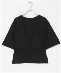 腰部打褶設計上衣(黑色-FREE-BLACK)