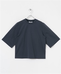 皮馬棉五分袖上衣(藏青色-FREE-NAVY)