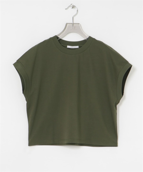 皮馬棉法式袖上衣(卡其綠-FREE-KHAKI)