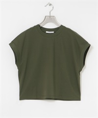 皮馬棉法式袖上衣(卡其綠-FREE-KHAKI)