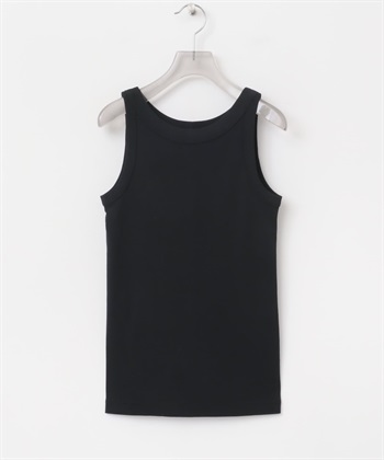 ROSE PETAL加工羅紋坦克背心(黑色-FREE-BLACK)