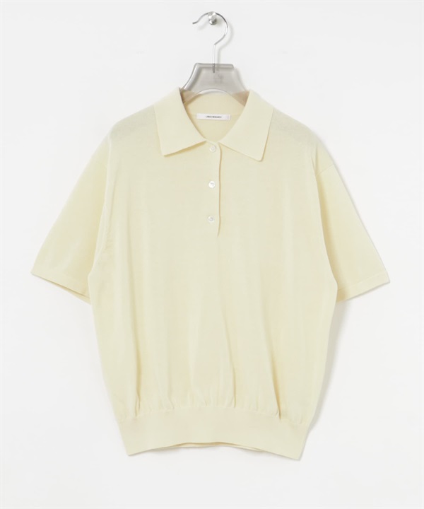 襯衫領短袖針織衫(象牙白-FREE-IVORY)