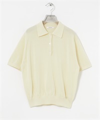 襯衫領短袖針織衫(象牙白-FREE-IVORY)