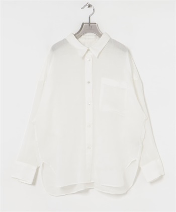 成品染苧麻寬版襯衫(米色-FREE-OFF WHITE)