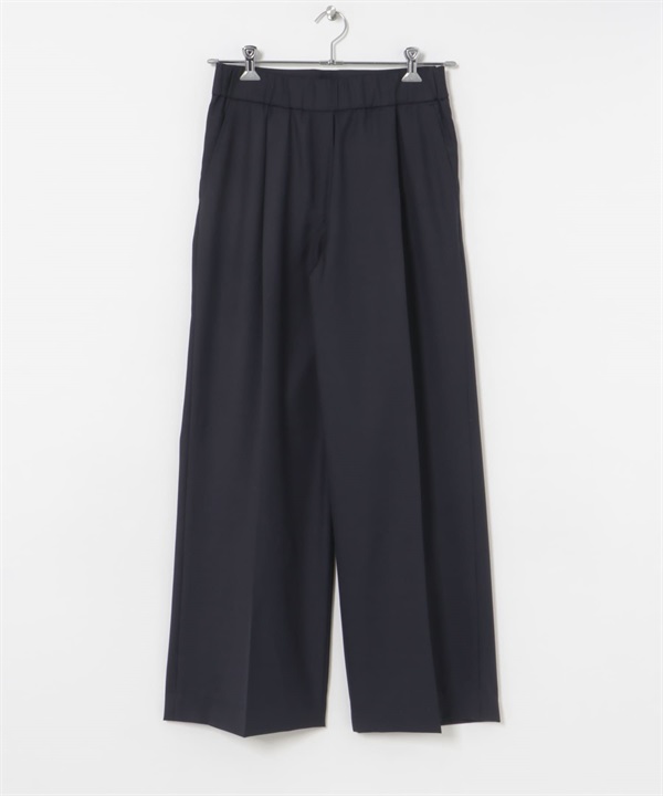 寬版碎褶長褲(藏青色-36-NAVY)