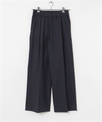 寬版碎褶長褲(藏青色-36-NAVY)