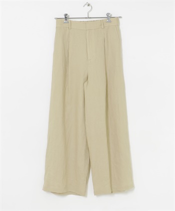 new basic 亞麻輕便寬褲(淺膚色-36-L.BEIGE)