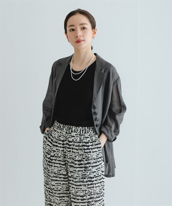 new basic 苧麻寬版西裝外套