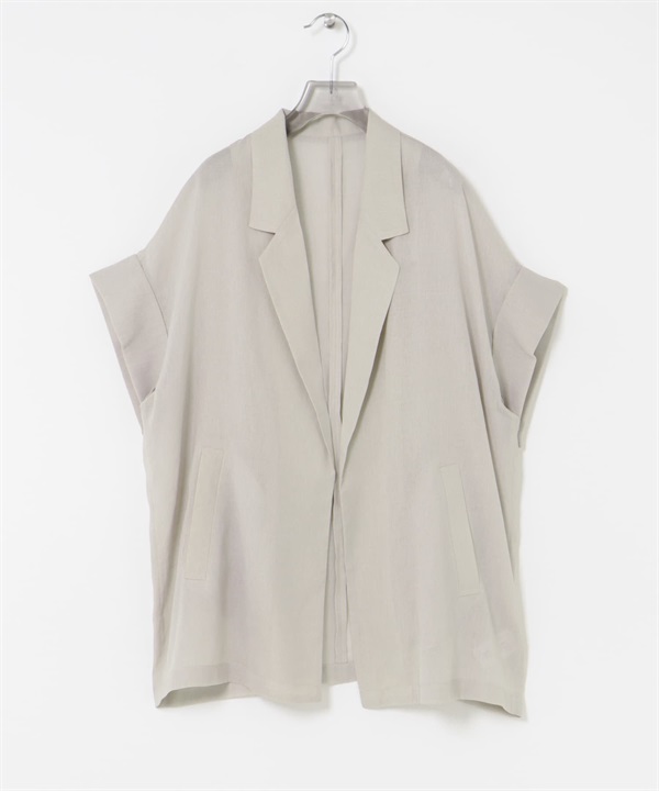 透膚五分袖西裝外套(膚色-FREE-BEIGE)