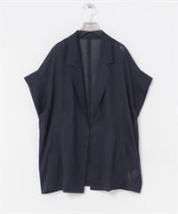 透膚五分袖西裝外套(藏青色-FREE-NAVY)