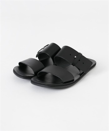 日本製皮革涼拖鞋(黑色-24.5-BLACK)