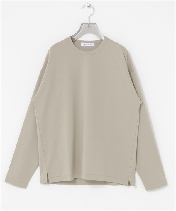 棉尼龍長袖T恤(膚色-M-BEIGE)