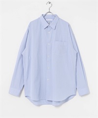 THOMAS MASON 寬版襯衫(藍色條紋-M-其他藍色)