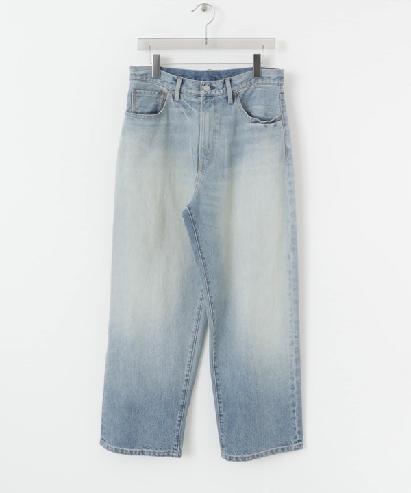 【KAIHARA DENIM】13.5oz 牛仔寬褲(淺靛青色-M-LIGHT INDIGO BLUE)