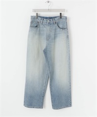 【KAIHARA DENIM】13.5oz 牛仔寬褲(淺靛青色-M-LIGHT INDIGO BLUE)