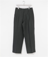 new basic 羊毛亞麻西裝褲(深綠色-M-其他綠色)