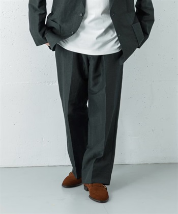 new basic 羊毛亞麻西裝褲