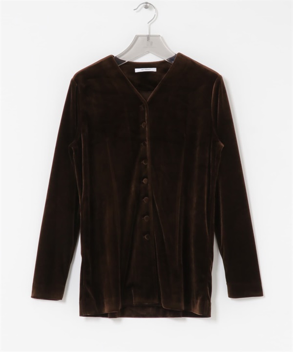 絲絨開襟衫(棕色-FREE-BROWN)