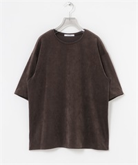 仿麂皮圓領上衣(棕色-FREE-BROWN)