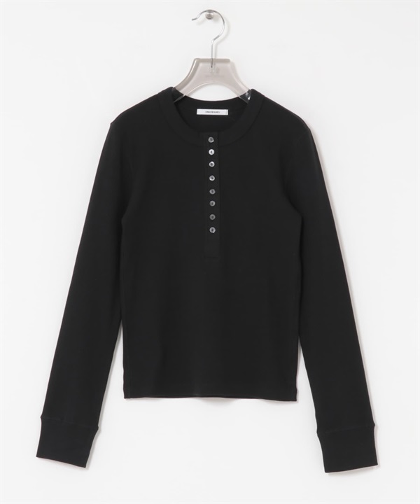 亨利領羅紋上衣(黑色-FREE-BLACK)