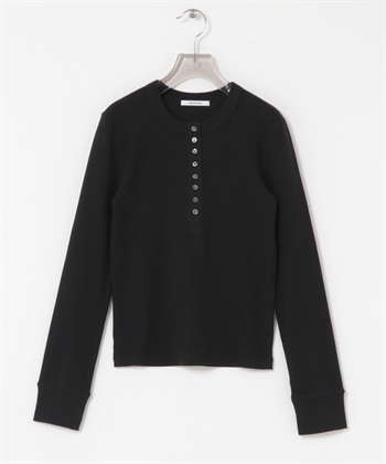 亨利領羅紋上衣(黑色-FREE-BLACK)