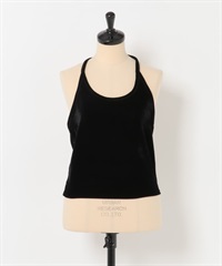 繞頸綁帶絲絨背心(黑色-FREE-BLACK)