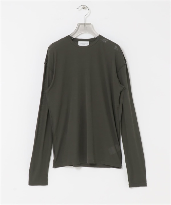 new basic 外縫線透膚上衣(炭灰色-FREE-CHARCOAL GRAY)