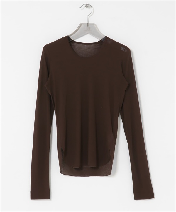 強撚透膚上衣(棕色-FREE-BROWN)