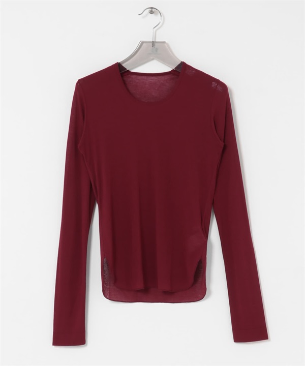 強撚透膚上衣(櫻桃紅色-FREE-其他紅色)