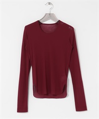 強撚透膚上衣(櫻桃紅色-FREE-其他紅色)