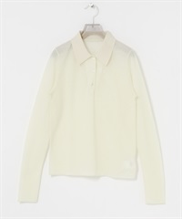 羊毛緹花襯衫領上衣(米白色-FREE-OFF WHITE)