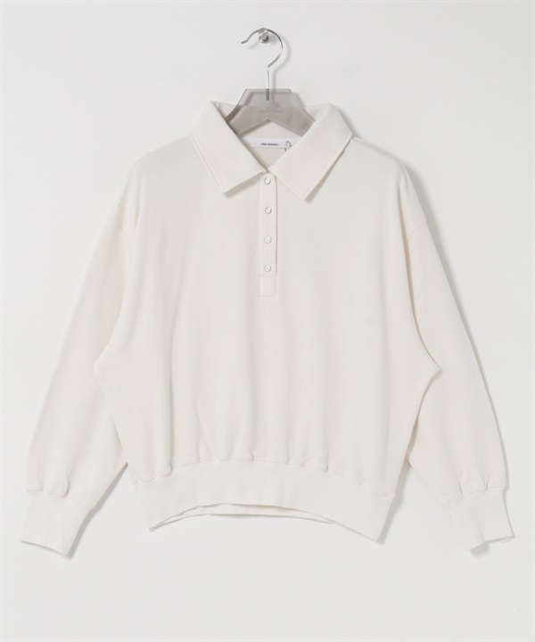 襯衫領棉質毛圈上衣(米色-FREE-OFF WHITE)