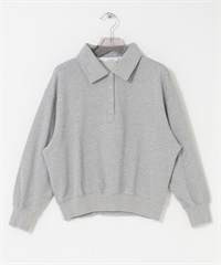 襯衫領棉質毛圈上衣(灰色-FREE-GRAY)