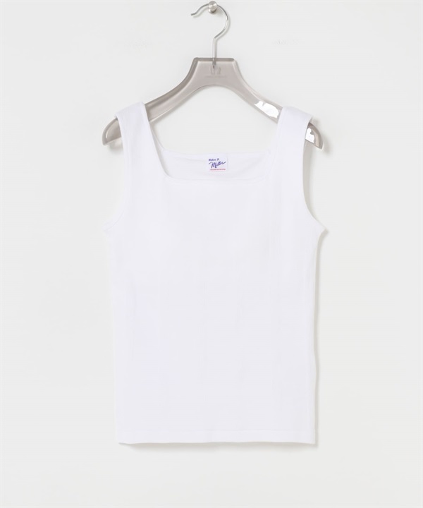 【別注】Miller / 附罩杯方領坦克背心(白色-FREE-WHITE)