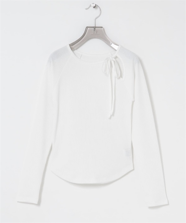 挖空設計羅紋上衣(米色-FREE-OFF WHITE)