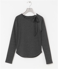 挖空設計羅紋上衣(炭灰色-FREE-CHARCOAL GRAY)