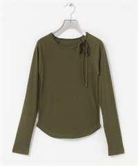 挖空設計羅紋上衣(卡其綠-FREE-KHAKI)