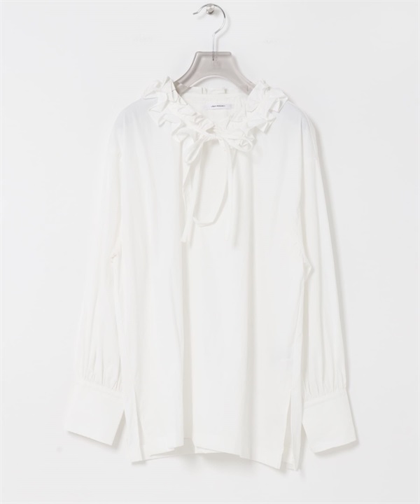 荷葉邊設計罩衫(米白色-FREE-OFF WHITE)