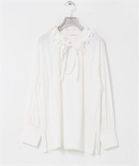 荷葉邊設計罩衫(米白色-FREE-OFF WHITE)