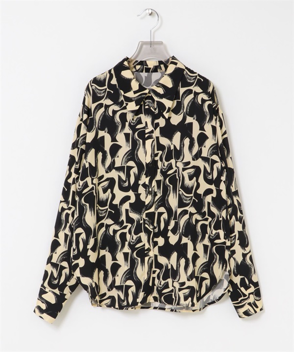 SPRINTEX 復古印花襯衫(黑色-FREE-BLACK)