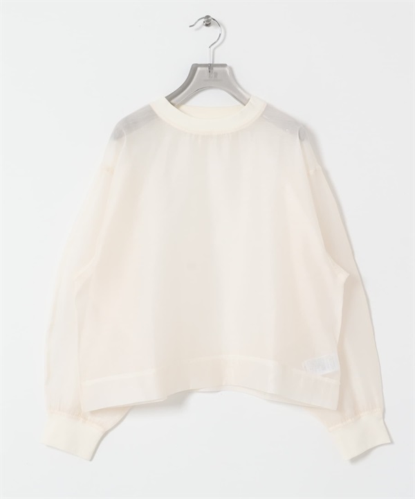 歐根紗透膚上衣(米色-FREE-OFF WHITE)