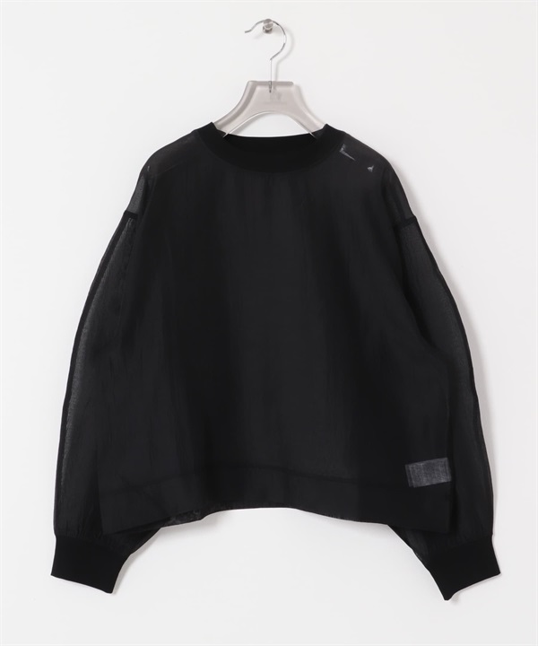 歐根紗透膚上衣(黑色-FREE-BLACK)