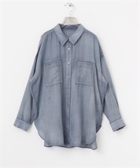 透膚牛仔襯衫(淺藍色-FREE-LIGHT BLUE)