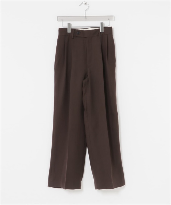 new basic 雙層織物銅氨纖維長褲(棕色-36-BROWN)