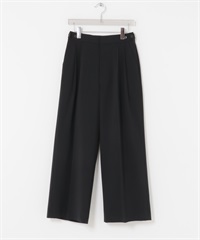 羊毛混紡寬版直筒褲(黑色-36-BLACK)