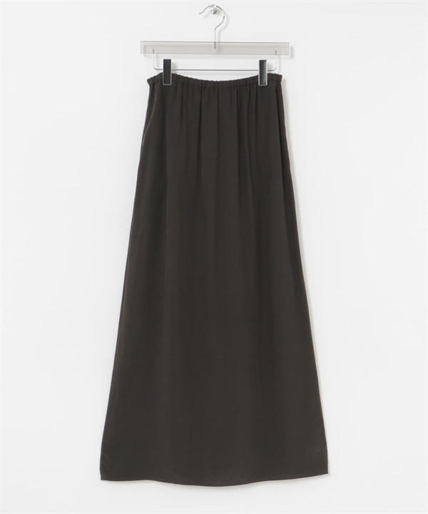 銅氨纖維嫘縈碎褶直筒裙(棕色-36-BROWN)
