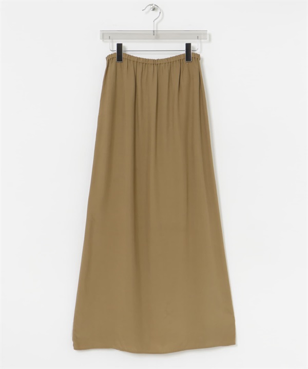 銅氨纖維嫘縈碎褶直筒裙(膚色-36-BEIGE)